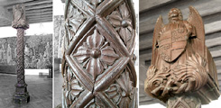 Colonne monoxyle aux armes de Philippe Bouton, Musée National du Moyen Age, Thermes de Cluny, Paris